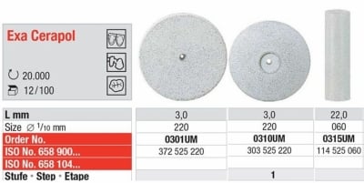 Немонтирани полирни гуми за керамика Exa Cerapol Edenta