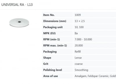 Полиращи гуми EVE UNIVERSAL - не монтирани L13 - леща