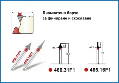 Диамантено борче за финиране и скосяване