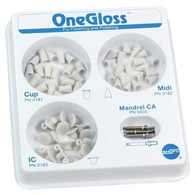 SHOFU OneGloss Set - Комплект силиконови полиращи гумички с абразив от алуминиев оксид