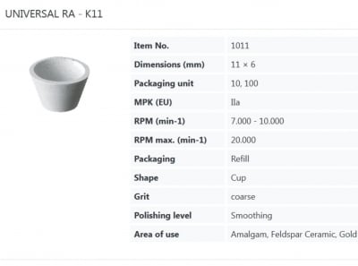 Полиращи гуми EVE UNIVERSAL - не монтирани K 11 - малка чаша