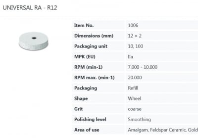 Полиращи гуми EVE UNIVERSAL - не монтирани R 12 - диск
