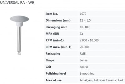 Полиращи гуми EVE UNIVERSAL  - монтирани W9 - леща