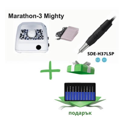Микромотор Marathon 3 - Mighty с ръкохватка SDE-H37LSP + подарък комплект диамантени пилители ZD 101
