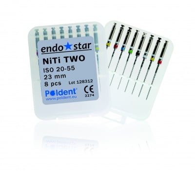  NiTi TWO files, assorted, 6pcs, 23mm система с постоянен тейпър 02