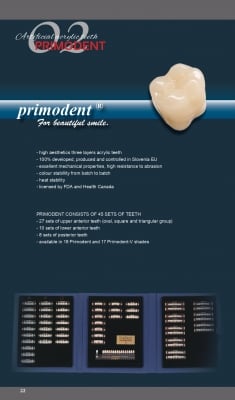 Каталог Primodent - трислойни зъбни гарнитури