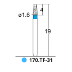 Диамантено борче при пилене за корона - конично с плосък връх