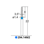 Диамантено борче при пилене на резци за корона - конично със заоблен връх